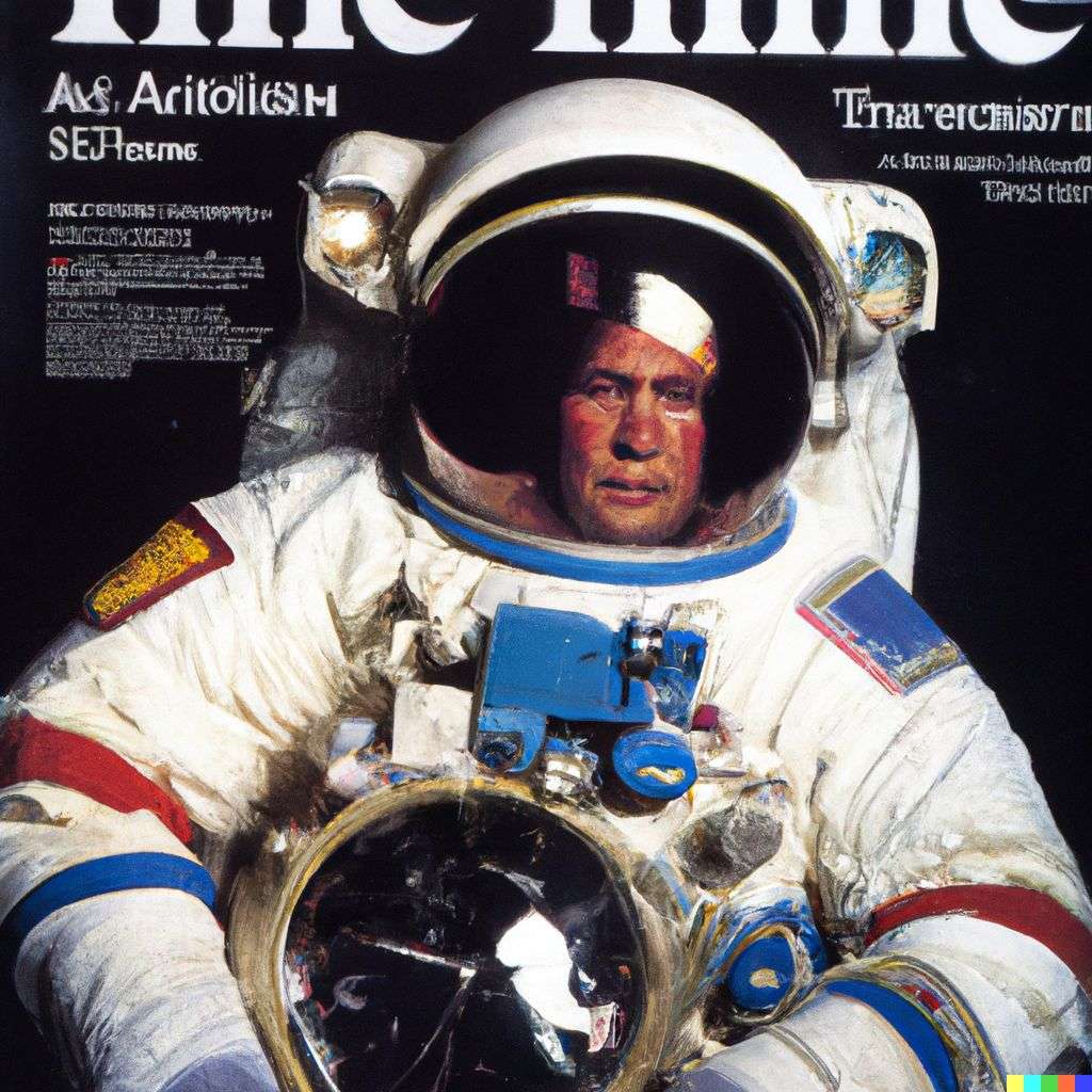 an astronaut, front cover of Time magazine, 2000